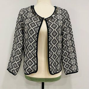 RAPSODIA S/M Tweed Black White Southwestern Basketweave Argentina Cotton Jacket